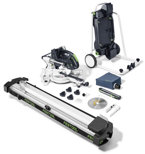Festool 578755 Zestaw KSC 60 EB-Basic-Set-UG z akumulatorową piłą przycinającą + tarcza do piły tarczowej 216 mm, bez akumulatora i ładowarki, w skrzynce Systainer