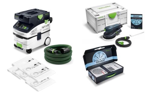 Festool 578866 Zestaw kombinowany CTM MIDI/ETS EC/GR/FIS: bezpyłowy odkurzacz przenośny + szlifierka mimośrodowa w skrzynce Systainer