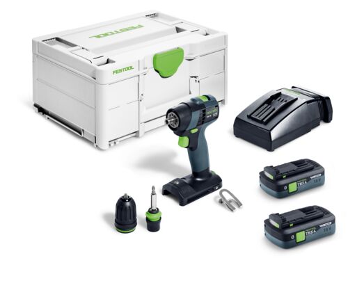 Festool 579347 Wiertarko-wkrętarka akumulatorowa TXS 18 TBX4,0 I-Plus z 2 akumulatorami 18 V 4,0 Ah i szybką ładowarką w zestawie Systainer