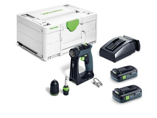 Festool 579345 Wiertarko-wkrętarka akumulatorowa CXS 18 TBX4,0 I-Plus z 2 akumulatorami 18 V 4,0 Ah i szybką ładowarką w zestawie Systainer
