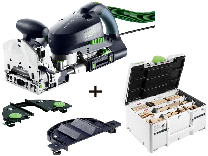 Festool DF700XL-Set1 Frezarka Domino DF700EQ-Plus+ DOMINO DF700 XL systainer asortymentowy DS/XL + LA-DF ogranicznik ramowy + RA-DF ogranicznik okrągły