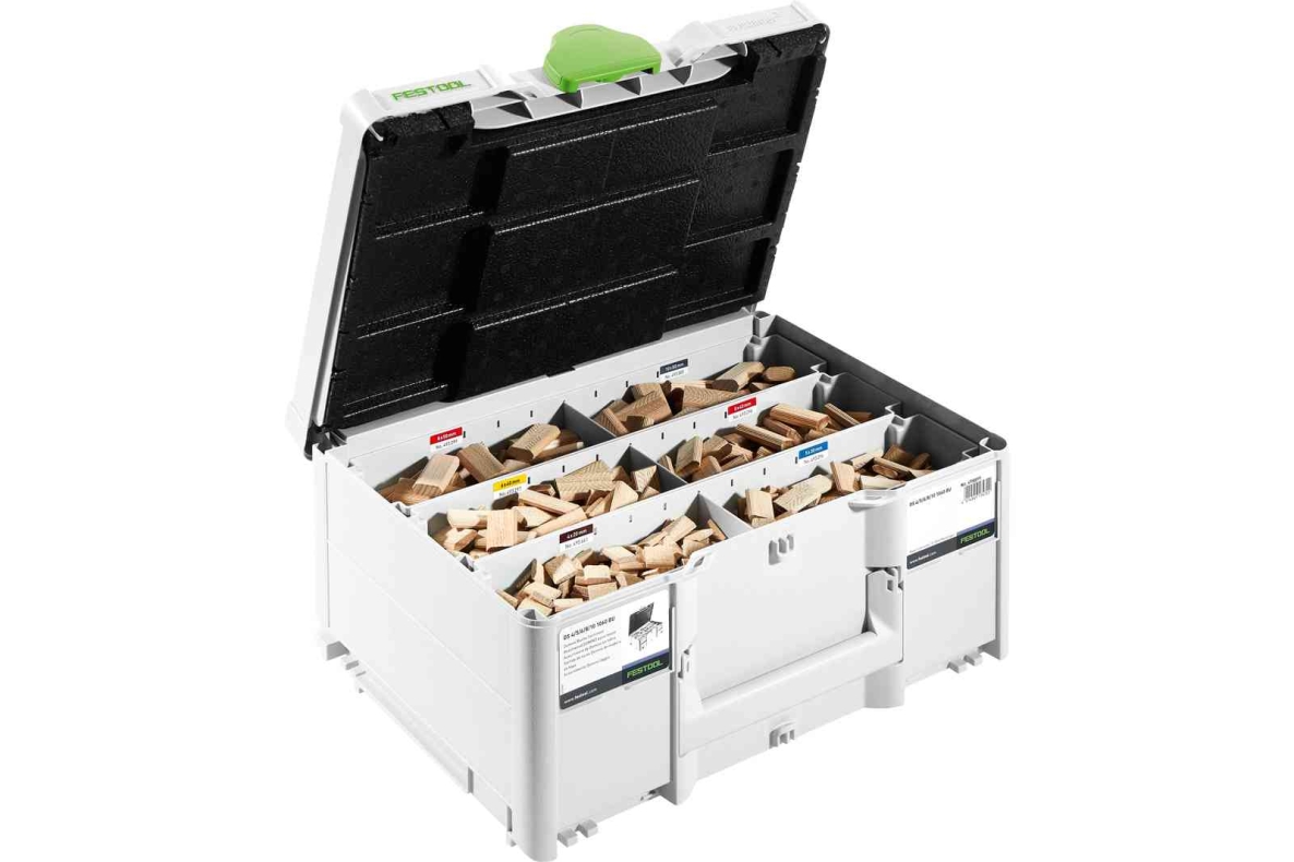 Festool Akcesoria 576794 Asortyment łączników DOMINO bukowych DS 4/5/6/8/10 1060 BU do DF 500 + Systainer SYS3 M 187
