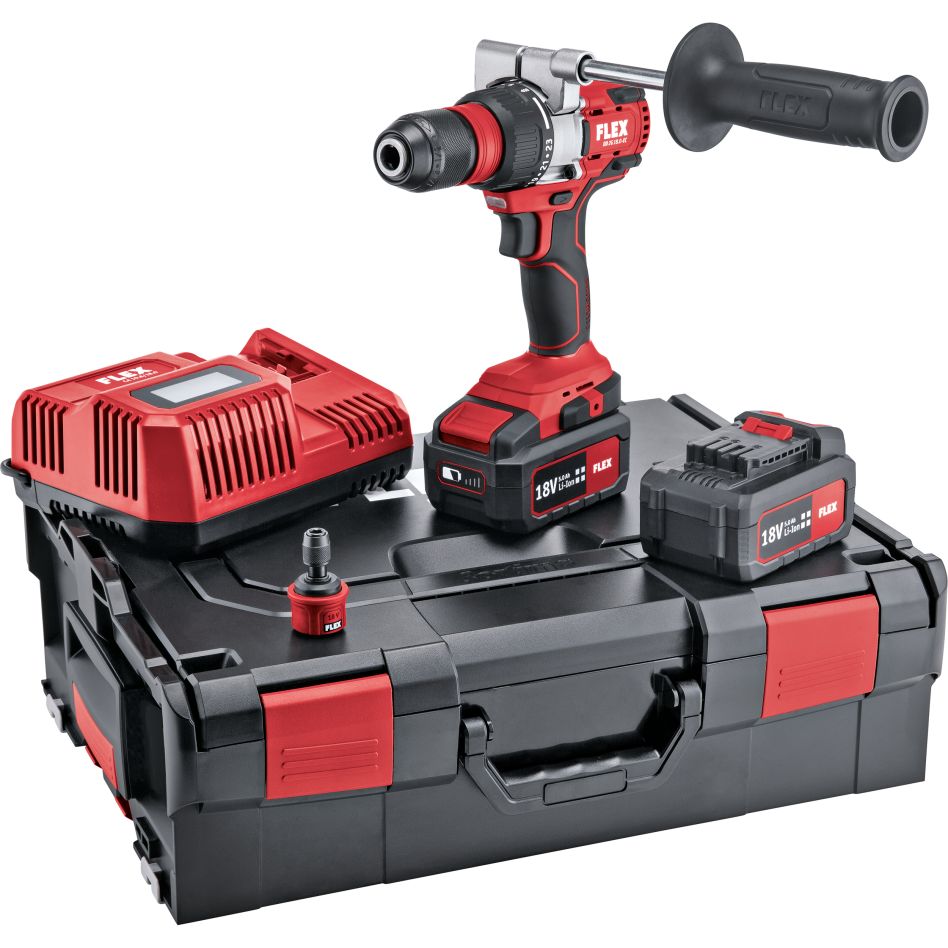 Flex-tools 504890 DD 2G 18.0-EC/5.0 Zestaw Wiertarko-wkrętarka Accu 18 V 2x5,0 Ah w walizce