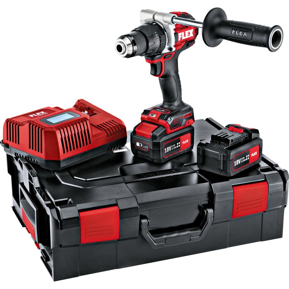 Flex-tools 515701 PD 2G 18.0-EC HD/5.0 Set Accu wiertarka udarowa 18 V 2x5,0 Ah w walizce
