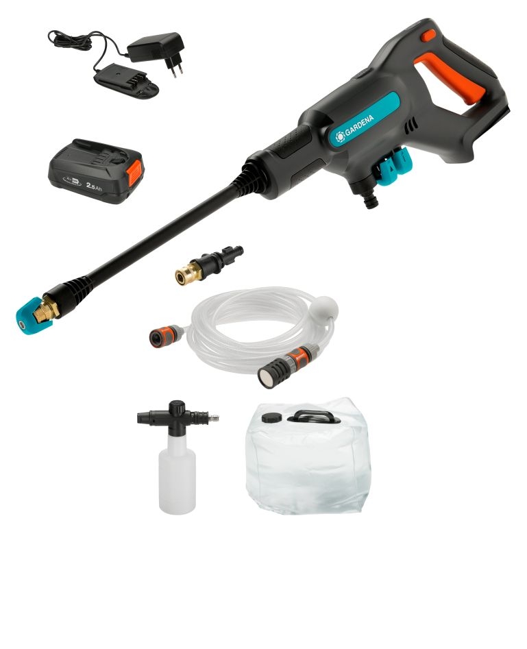 Gardena 14800-31 Bateryjna myjka średniociśnieniowa AquaClean 24/18 V P4A Premium Set