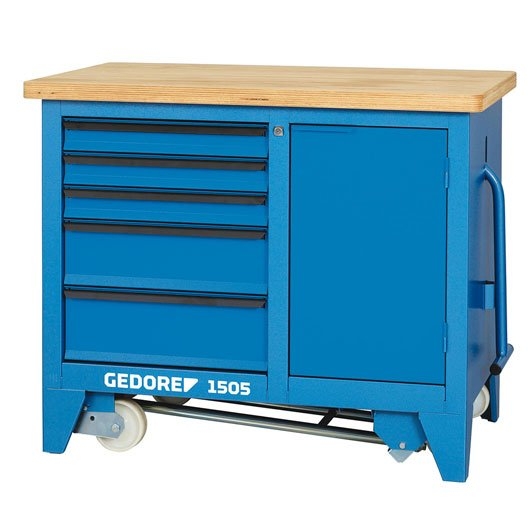 Gedore 6621780 1505 Mobilny stół roboczy z 5 szufladami i schowkiem