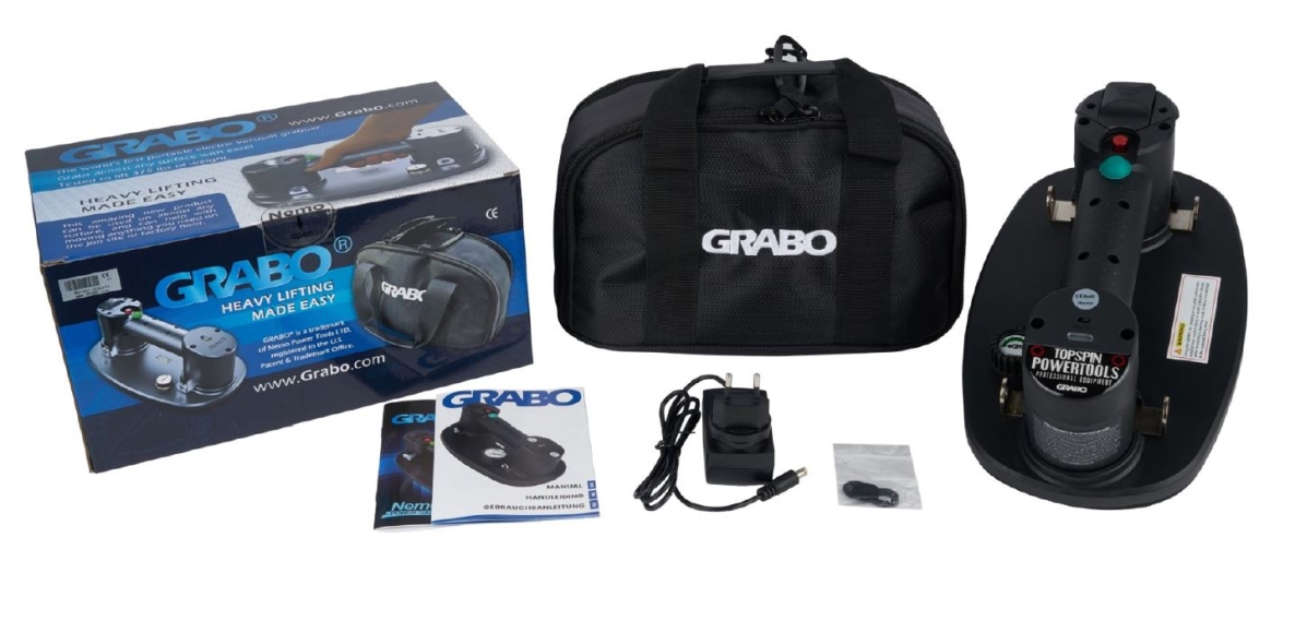 Grabo 1000 V1 Plus Accu – podnośnik próżniowy z akumulatorem 14,8 V 2,6 Ah i ładowarką w torbie