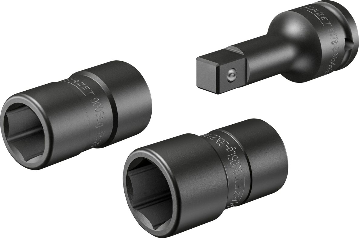 Hazet 900SLG-1822/3 Klucz nasadowy FORD do śrub kół 1/2" kwadratowy, drążony, z zewnętrznym profilem trakcyjnym, sześciokątny, 3-częściowy