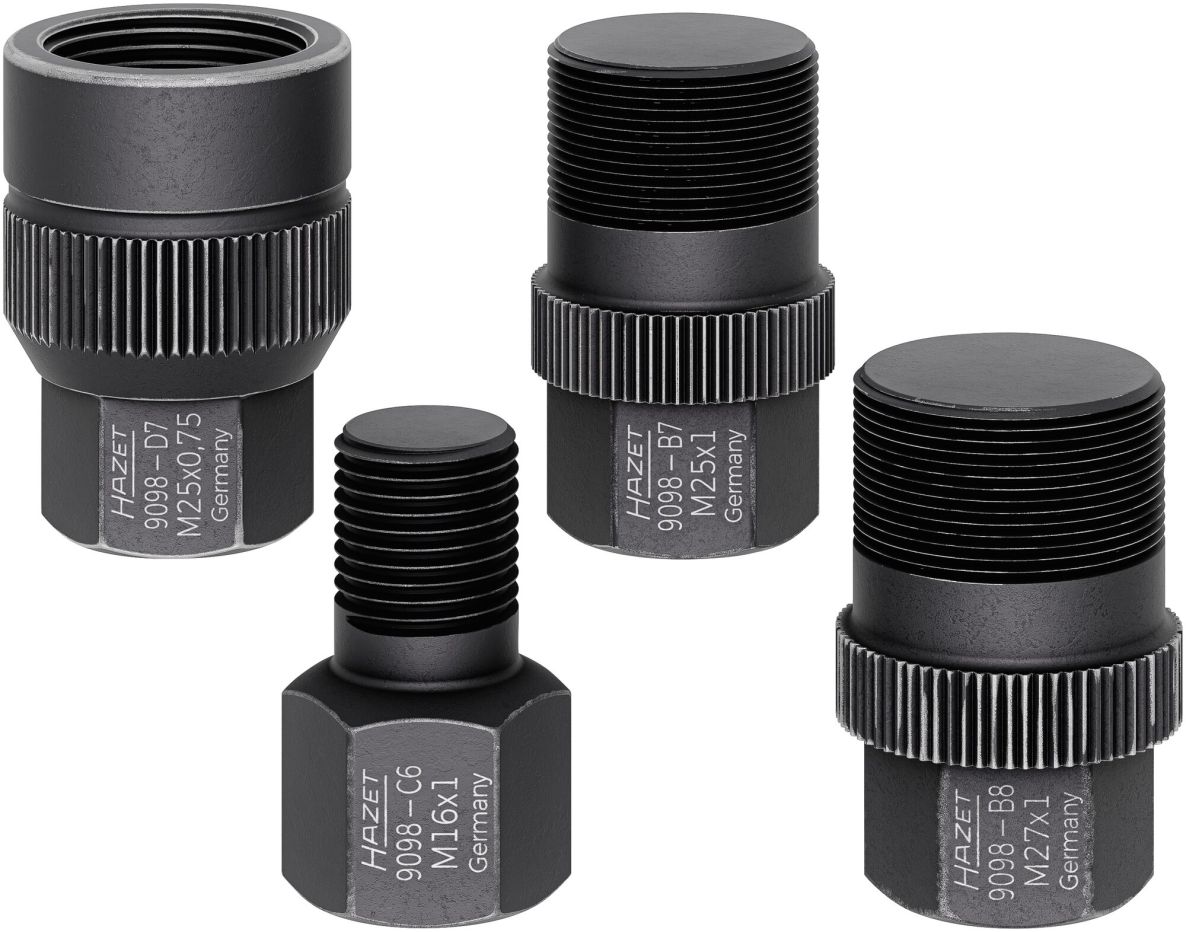Hazet 9098/4 Zestaw adapterów do wtryskiwaczy, 4-częściowy