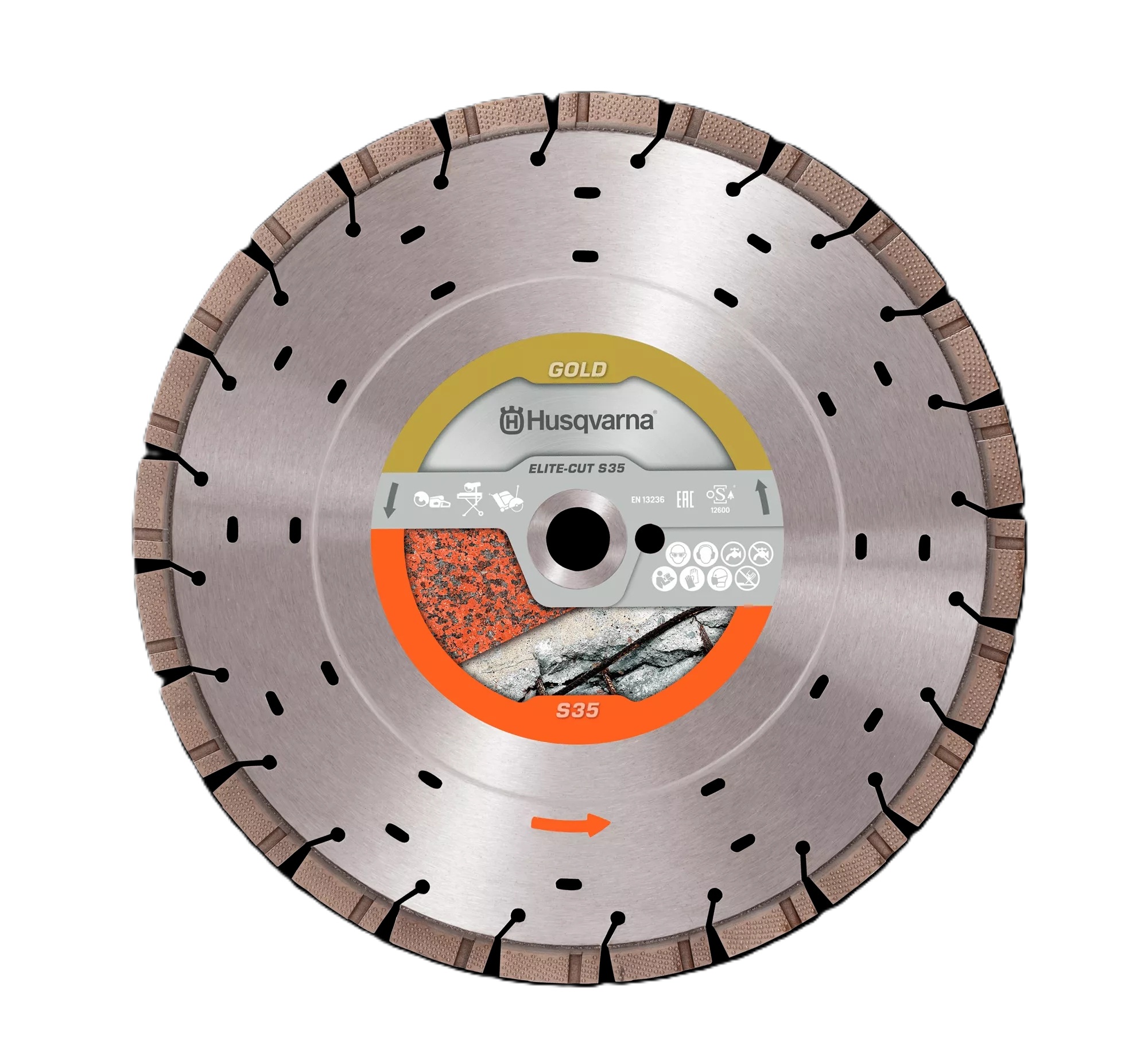 Husqvarna 599494620 Tarcza diamentowa Elite-Cut S35 Exo Grit do cięcia na mokro/sucho granitu/betonu 350x25,4/20 mm