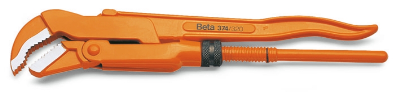 Beta 003740063 374 630 Klucze do rur, model szwedzki, cienkie szczęki zagięte pod kątem 45°