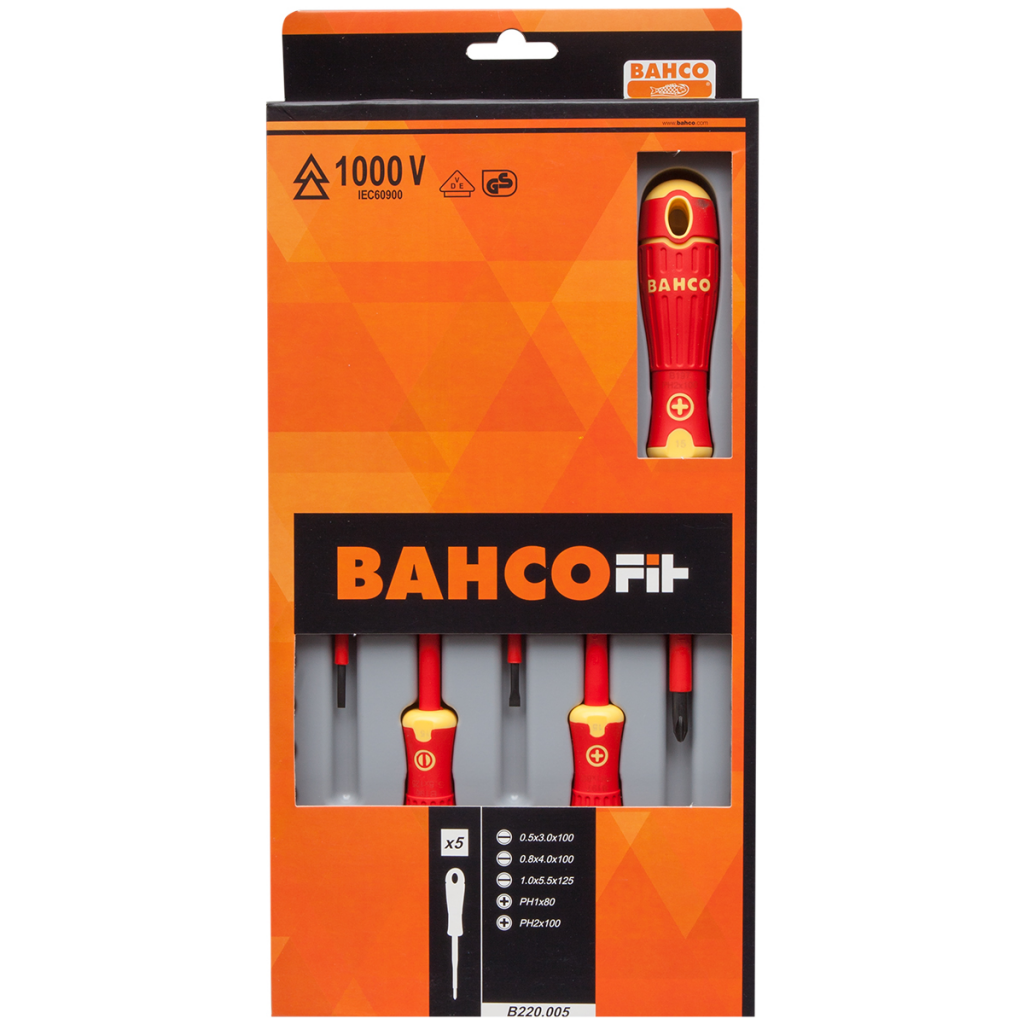 Bahco B220.005 Zestaw wkrętaków, 5 sztuk