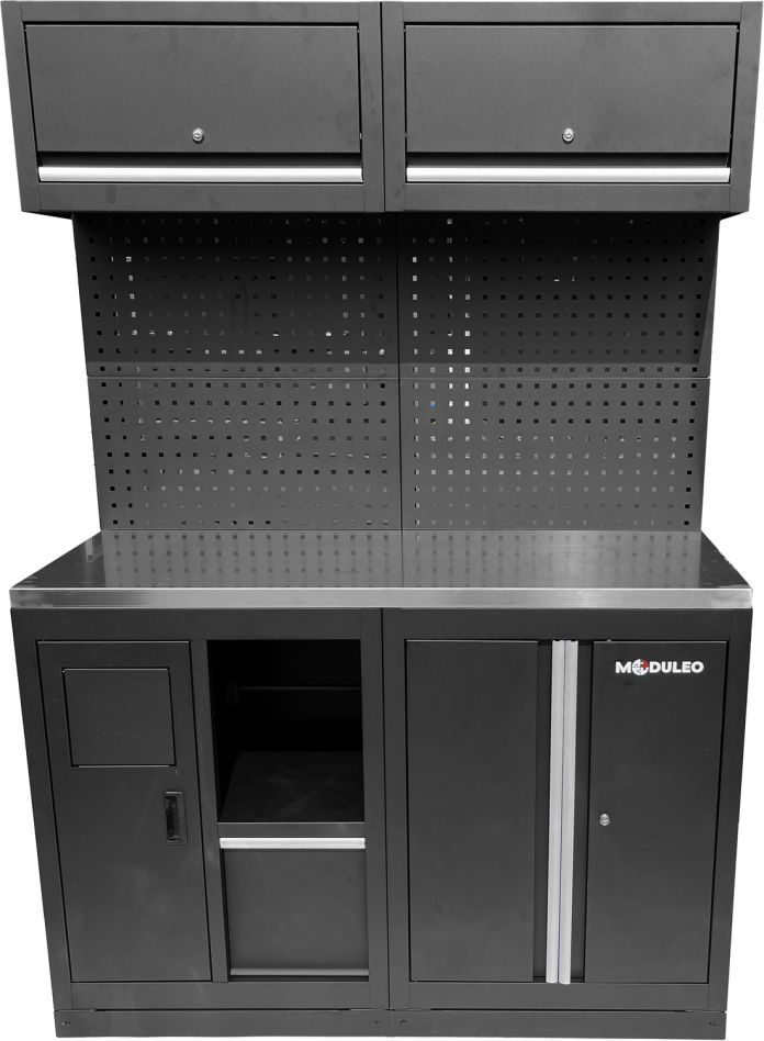KS Tools 866.6040 Moduł rozszerzający system szafek warsztatowych, blat roboczy ze stali nierdzewnej, system odpływowy z uchwytem na rolkę papieru