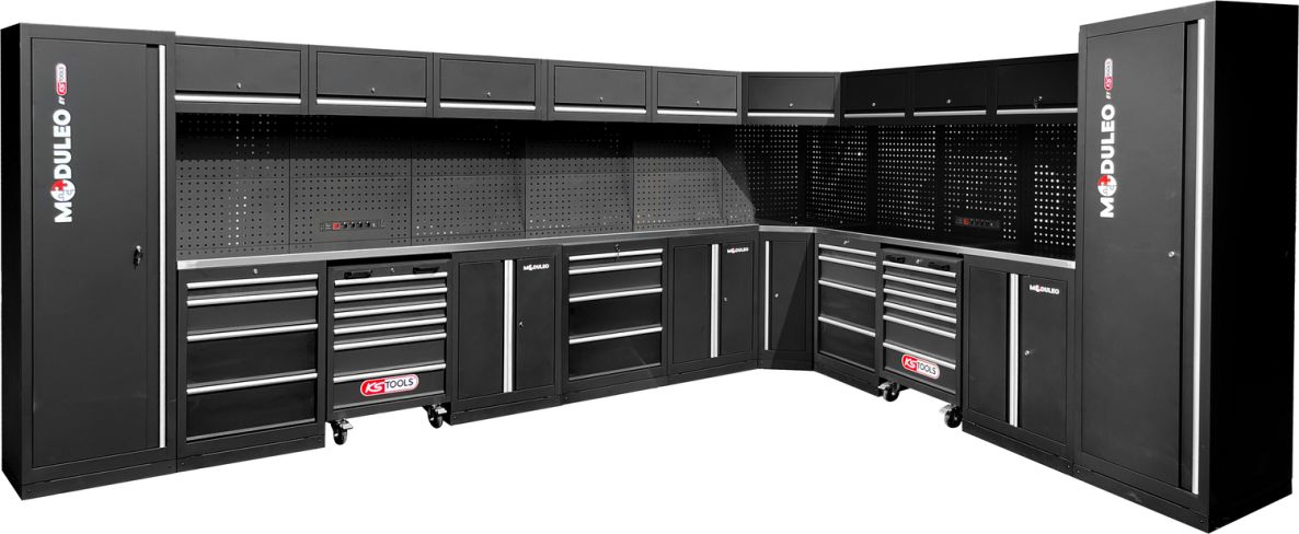 KS Tools 866.6290 System szaf warsztatowych w kształcie litery L 4760 x 3400 mm