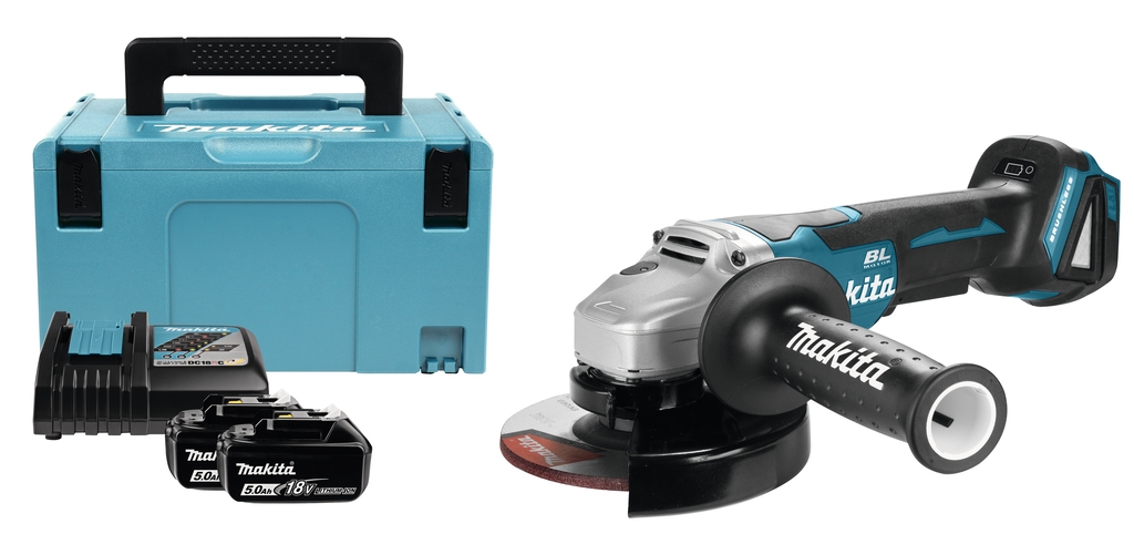 Makita DGA505RTJ Szlifierka kątowa 18V 5,0Ah 125 mm w skrzynce Makpac