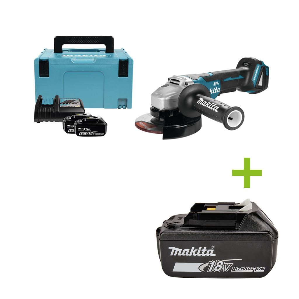Makita DGA505RTJ Szlifierka kątowa 18V 5,0Ah 125 mm w skrzynce Makpac