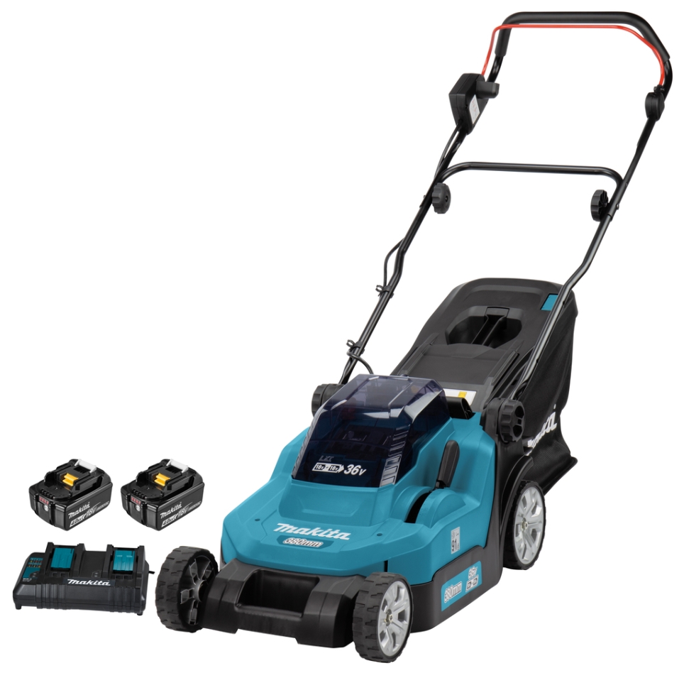 Makita DLM382CM2 Kosiarka akumulatorowa 38 cm 2 x 18 V 4.0Ah Li-Ion