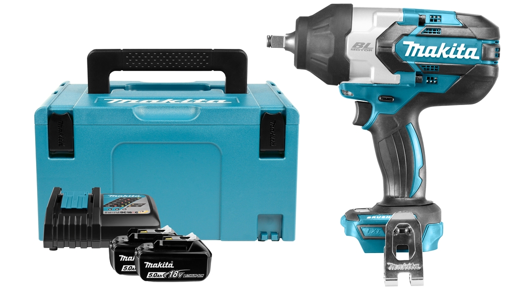 Makita DTW1002RTJ Klucz udarowy 1/2" 1000Nm 18 Volt 5.0 AH Li-ion