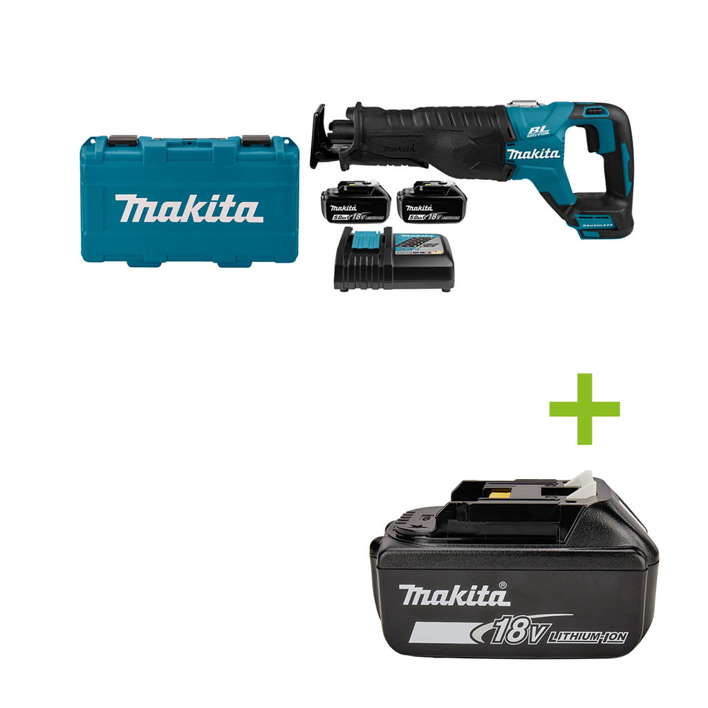 Makita DJR187RTE Akumulatorowa piła posuwowa 18V 5,0Ah Li-Ion BLDC