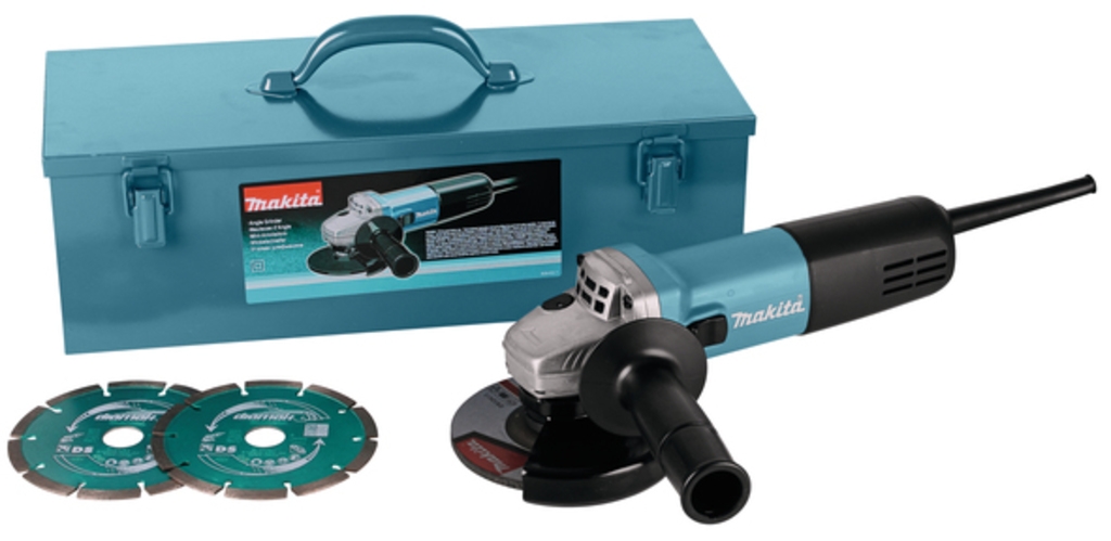 Makita 9558HNRGK3 230V Szlifierka kątowa 125 mm w walizce stalowej + 2 tarcze diamentowe