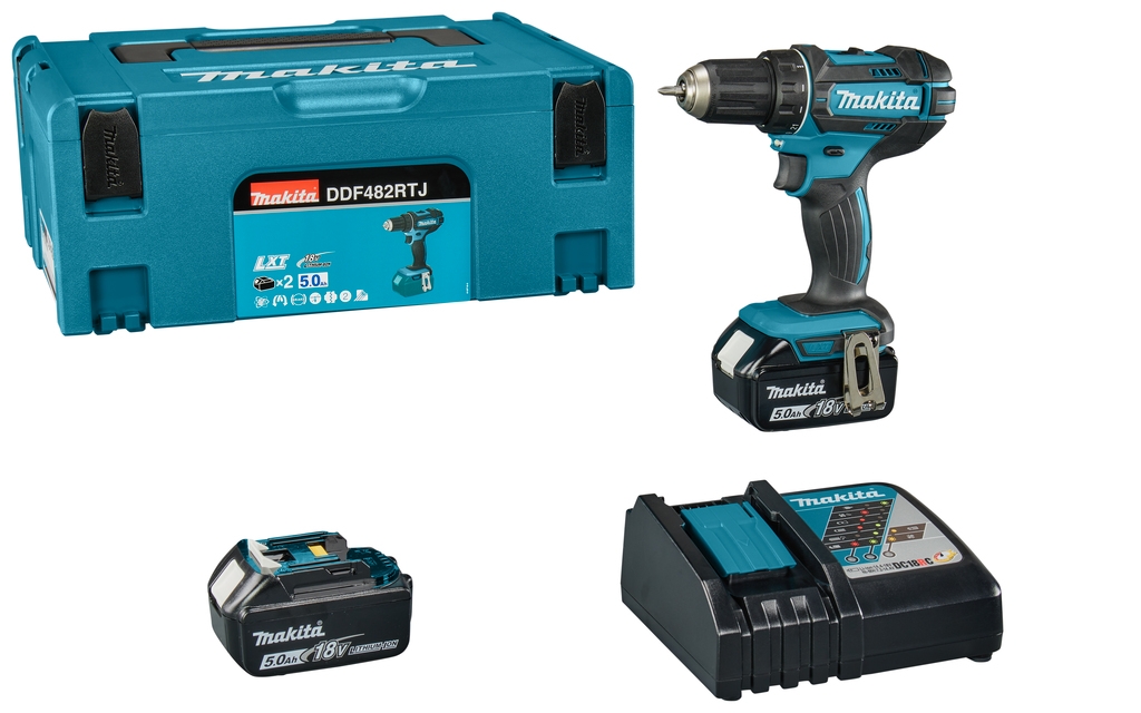 Makita DDF482RTJ Akumulatorowa wiertarko-wkrętarka 18V 5,0AH Li-ion