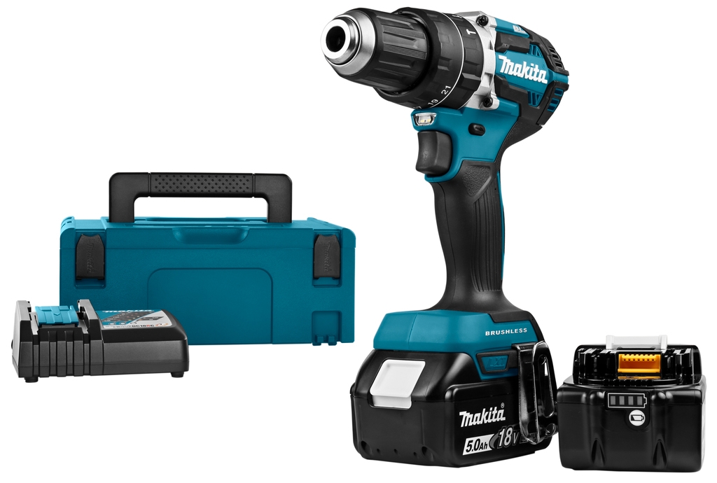 Makita DHP484RTJ Akumulatorowa wiertarka udarowa 2-biegowa 18V 5,0 AH Li-ion