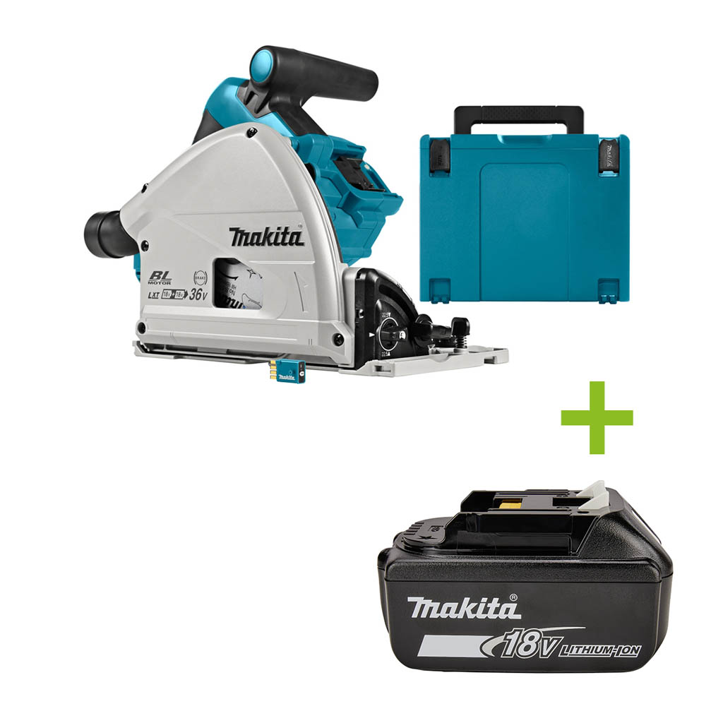 Makita DSP601ZJU Pilarka tarczowa Accu 165 mm 2 x 18 V z nadajnikiem AWS bez akumulatorów i ładowarki