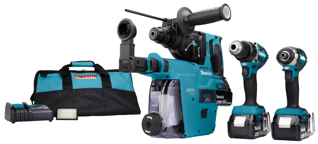 Makita DLX3106TW1 Zestaw DDF484|DTD153|DHR242 18 V, 5,0 Ah, litowo-jonowe, 3 akumulatory
