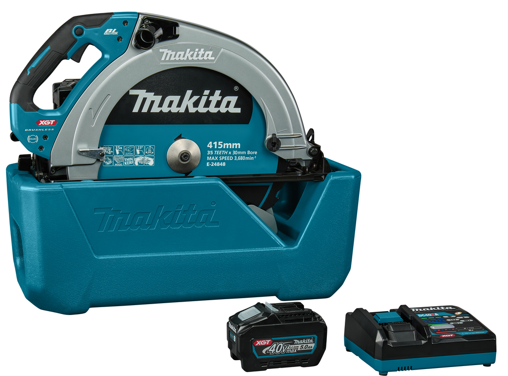 Makita HS013GT101 XGT 40V Max akumulatorowa pilarka tarczowa 415 mm 1x akumulator 5.0Ah i szybka ładowarka w zestawie