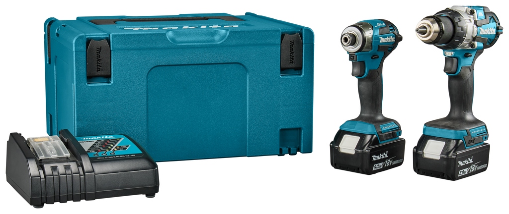 Makita DLX2528TJ Zestaw - akumulatorowa wiertarko-wkrętarka udarowa DHP489 + akumulatorowa wkrętarka udarowa DTD173 18V 5.0Ah Li-Ion w zestawie Mbox