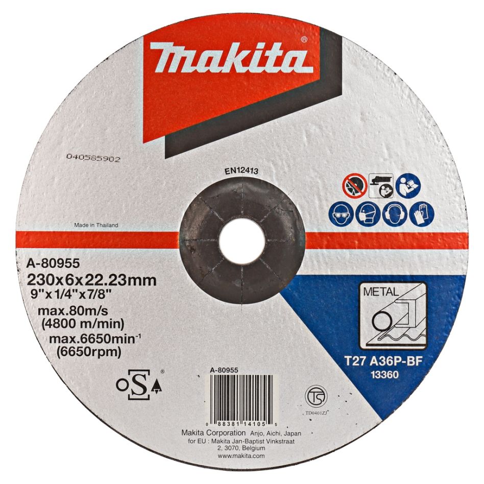 Makita Akcesoria A-80955 Tarcza szlifierska 230x6,0 mm stal
