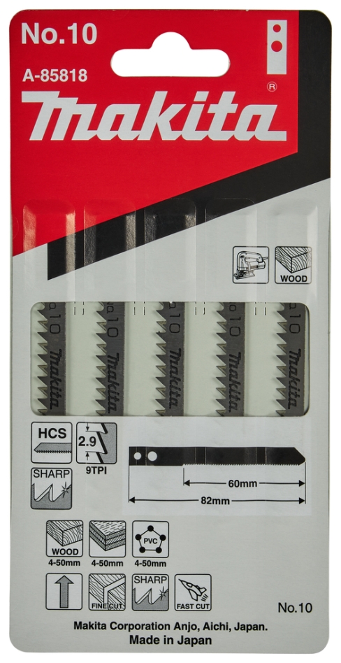 Makita Akcesoria A-85818 Brzeszczot do wyrzynarki NO10 5 sztuk