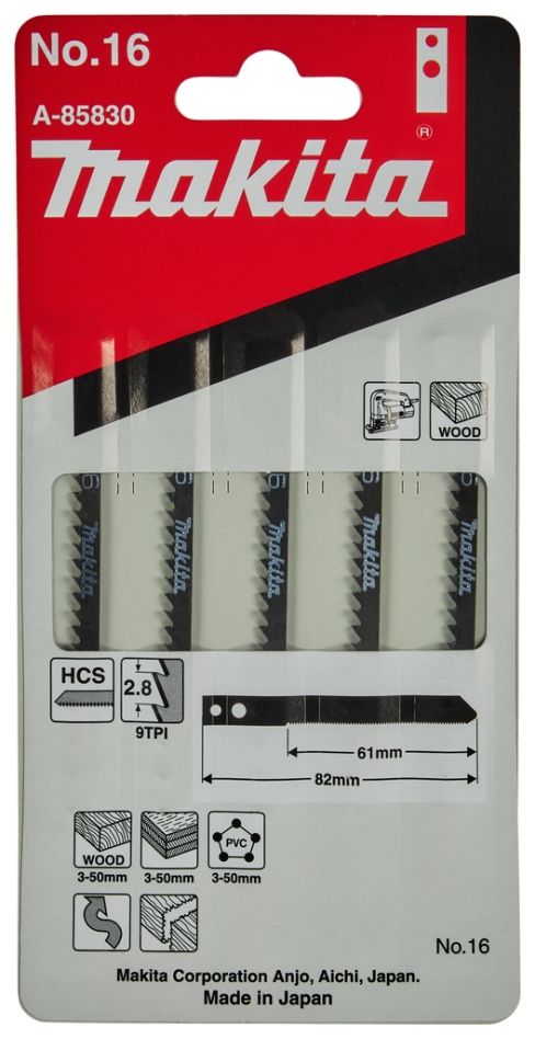 Makita Akcesoria A-85830 Brzeszczot do wyrzynarki NO16 5 sztuk