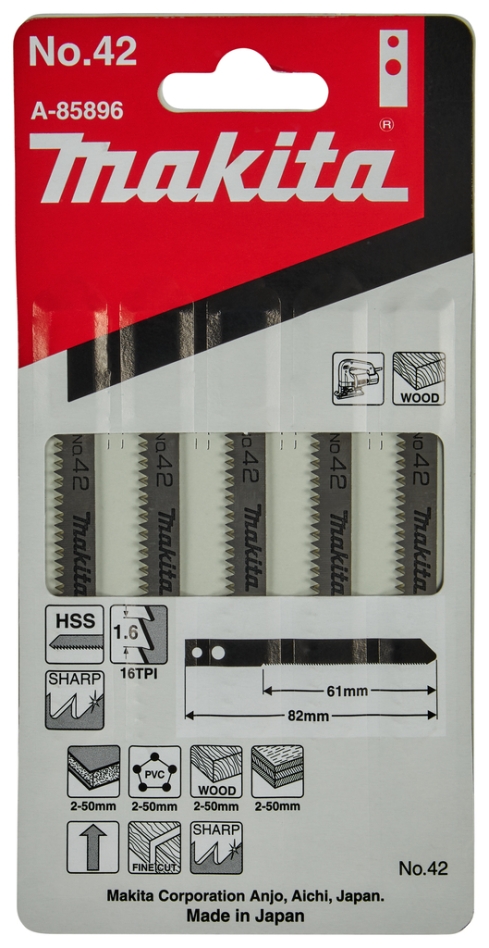 Makita Akcesoria A-85896 Brzeszczot do wyrzynarki NO42 5 sztuk