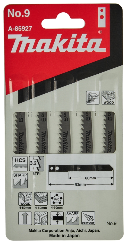 Makita Akcesoria A-85927 Brzeszczot do wyrzynarki NO9 5 sztuk