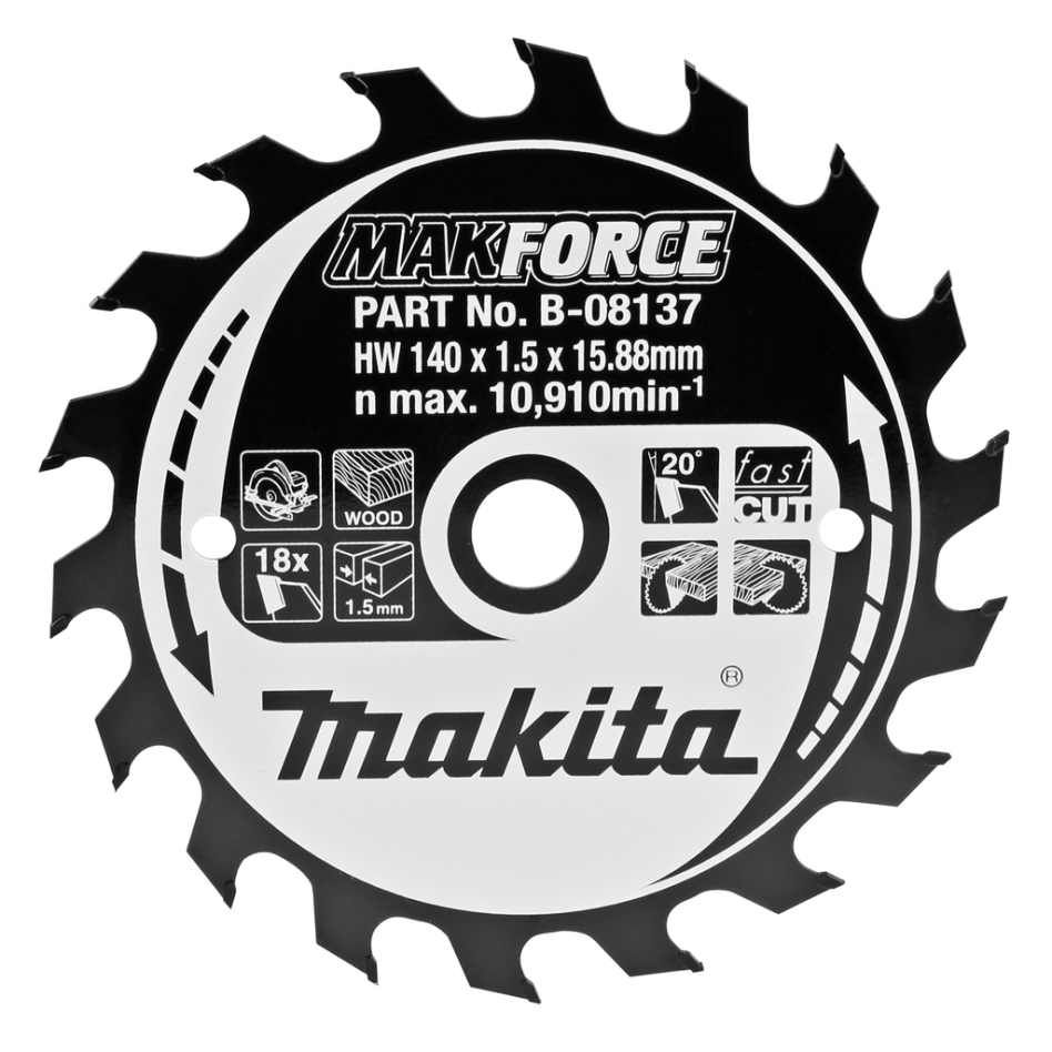 Makita Akcesoria B-08137 Piła HM do drewna 140 x 16 x 18T