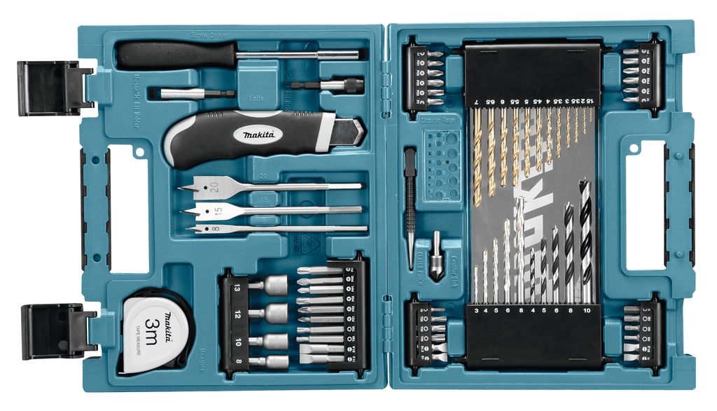 Makita Akcesoria D-33691 Zestaw akcesoriów - bity, wiertła, końcówki, 71 szt. w walizce