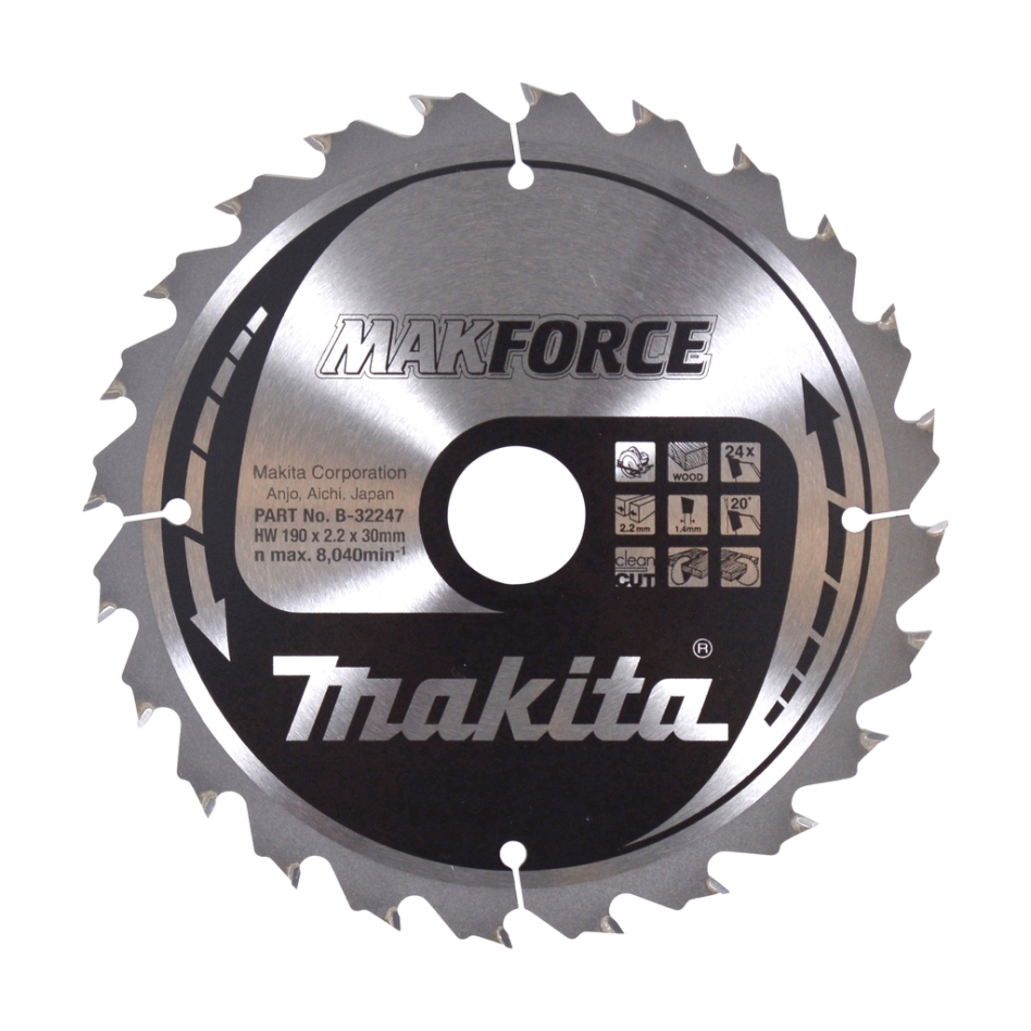 Makita Akcesoria B-32247 Piła HM do drewna 190 x 30 x 24T