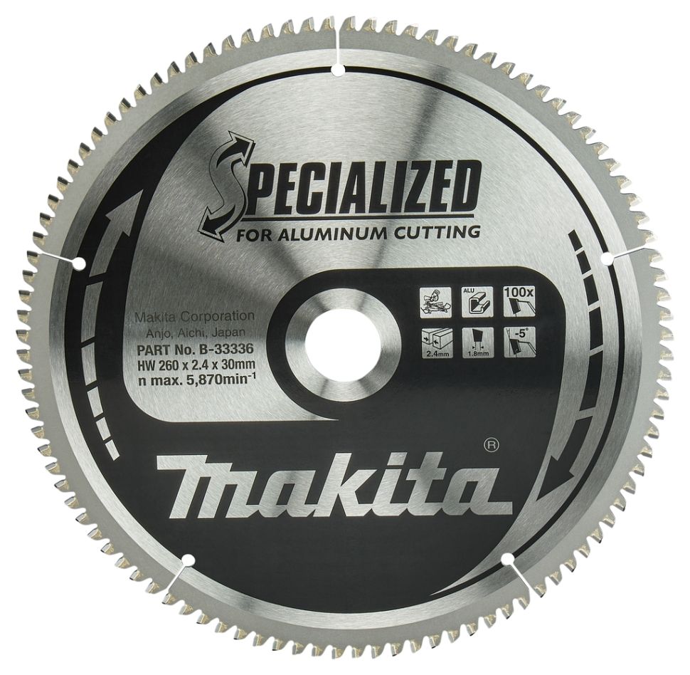 Makita Akcesoria B-33336 Tarcza tnąca specjalizowana 260x30mm 100Z aluminium