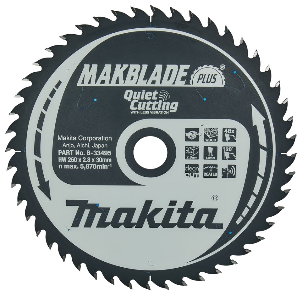 Makita Akcesoria B-33495 Makblade-Plus 260x30x2.8 48T 20g