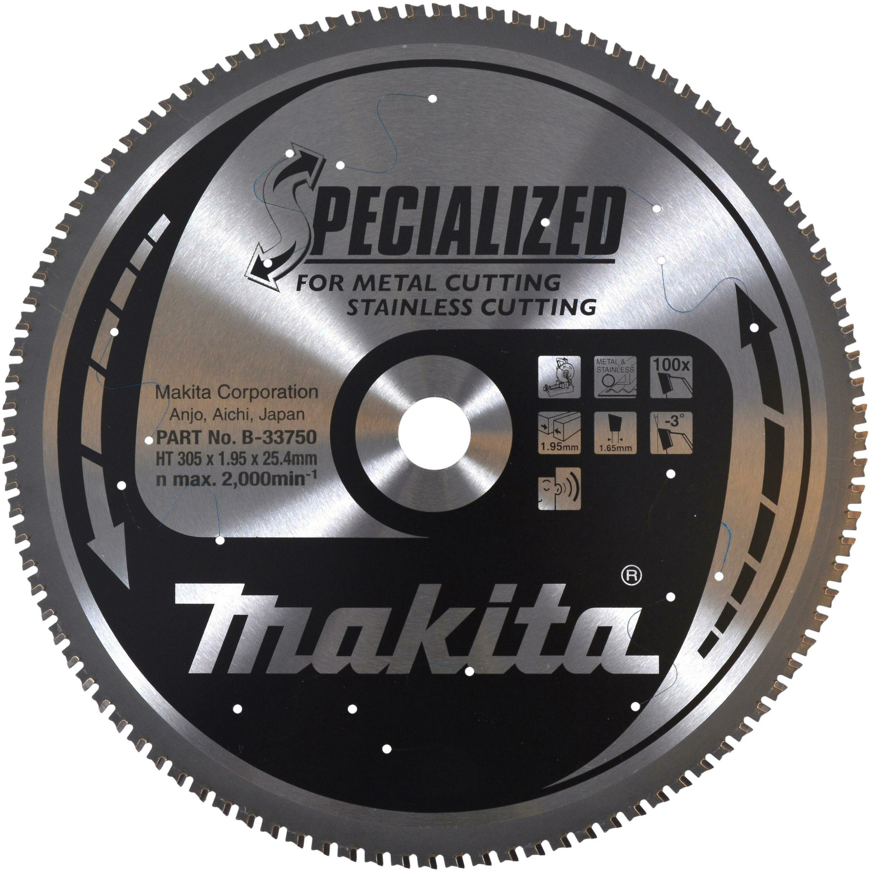 Makita Akcesoria B-33750 HM Piła tarczowa do metalu 305 x 1,9 x 25, 100 zęb&oacute;w