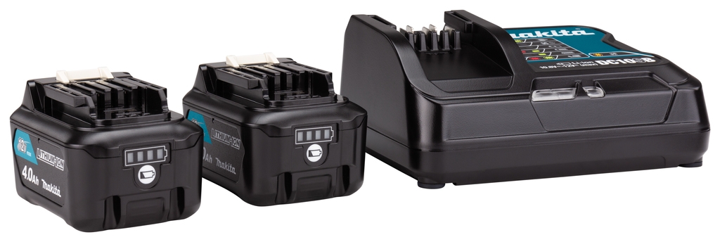 Makita Akcesoria 197641-2 Zestaw startowy - 2 akumulatory BL1040B + ładowarka DC10SB 12 V 4,0 AH Li-ion w pudełku MBox 1