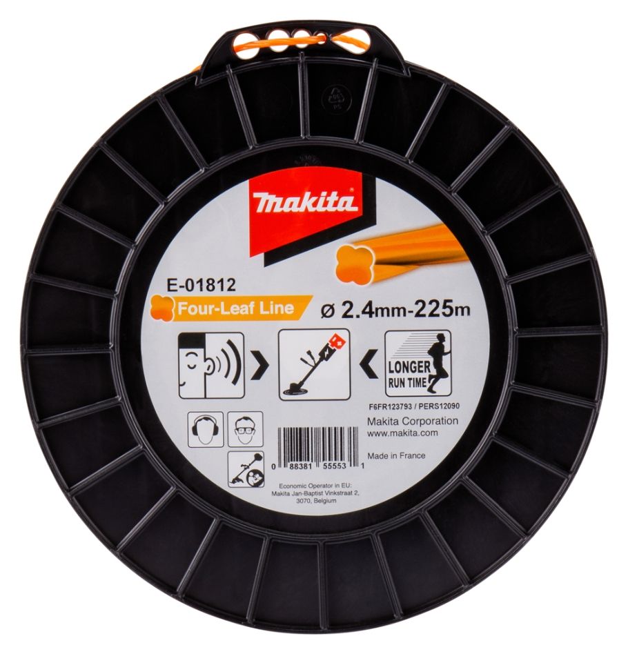 Makita Akcesoria E-01812 Drut tnący 2,4 x 225 metrów pomarańczowy