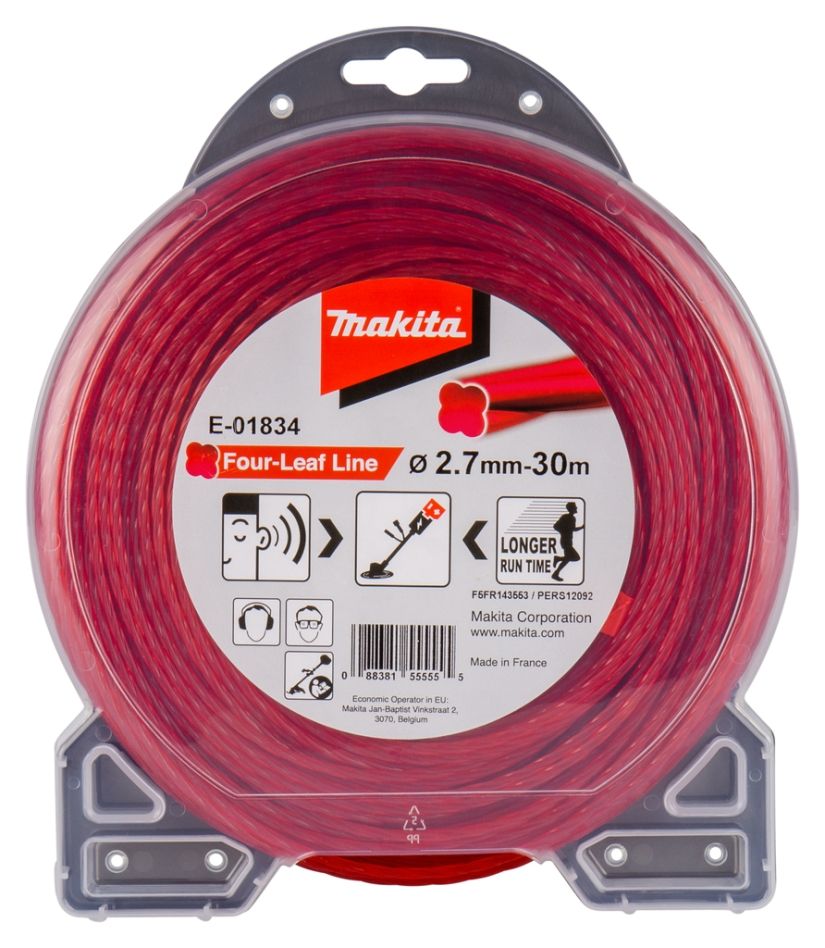 Makita Akcesoria E-01834 Żyłka tnąca nylonowa koniczyna 2,7 x 30 m czerwona