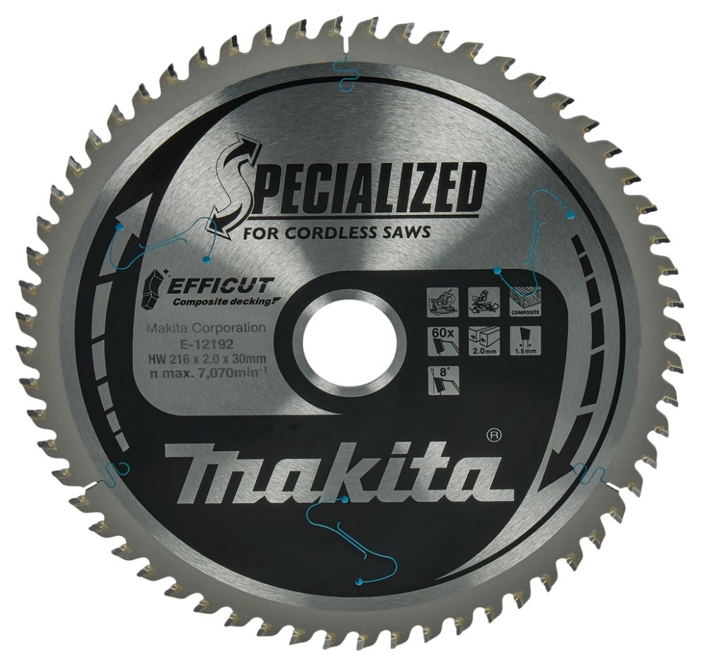 Makita Akcesoria E-12267 Tarcza do cięcia WPC Efficut 216x30x2,0 60T 8g