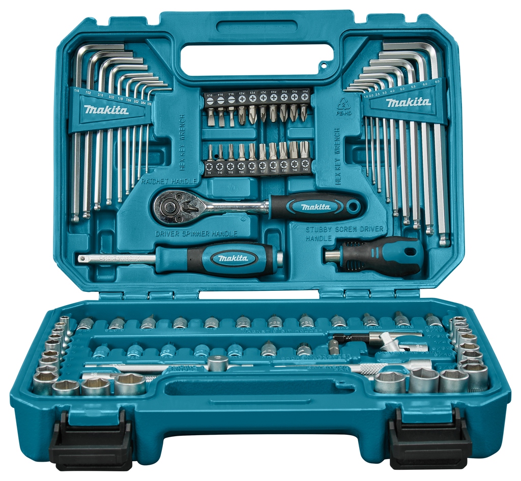 Makita Akcesoria E-15752 Zestaw narzędzi ręcznych 91-częściowy - metryczne i calowe