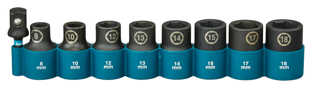 Makita Akcesoria E-16645 9-częściowy zestaw nasadek 1/2"