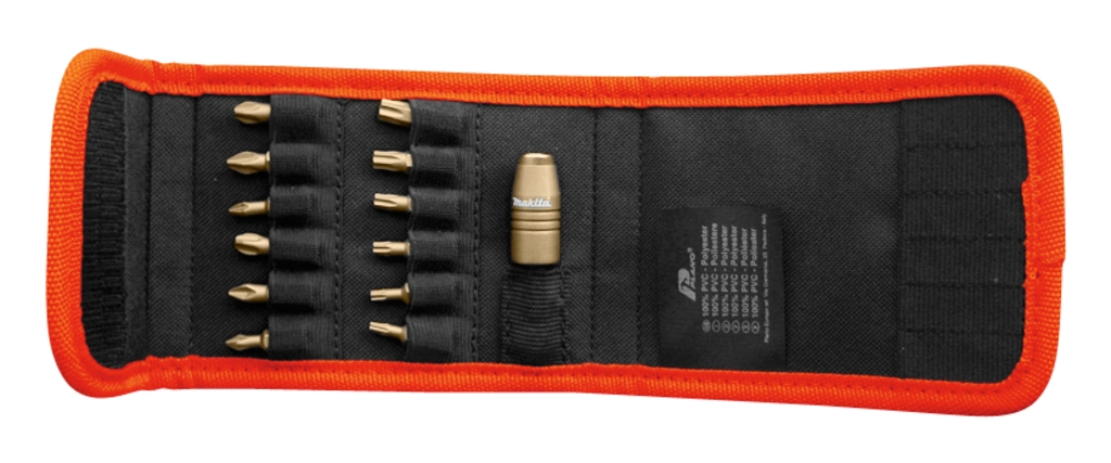 Makita Akcesoria P-54069 13-częściowy zestaw bitów w profesjonalnym etui z klipsem do paska