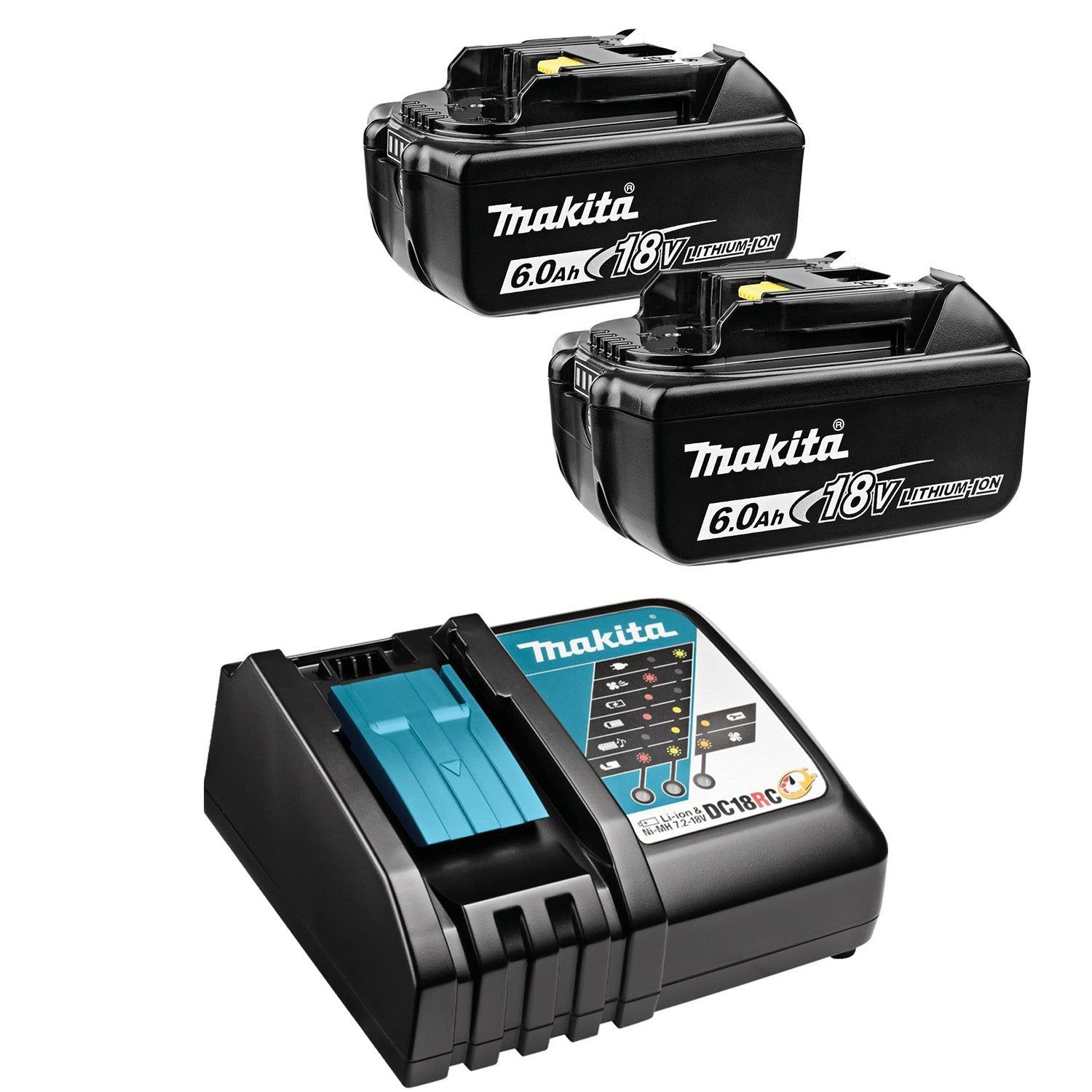 Makita Akcesoria DC18BL1860 Zestaw startowy akumulatorowy 18 V DC18RC + 2xBL1860B 