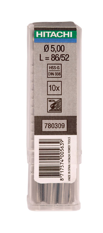 HiKOKI Akcesoria 780280 Wiertła do metalu HSS-G DIN 338 2,6x57 mm 10 szt.